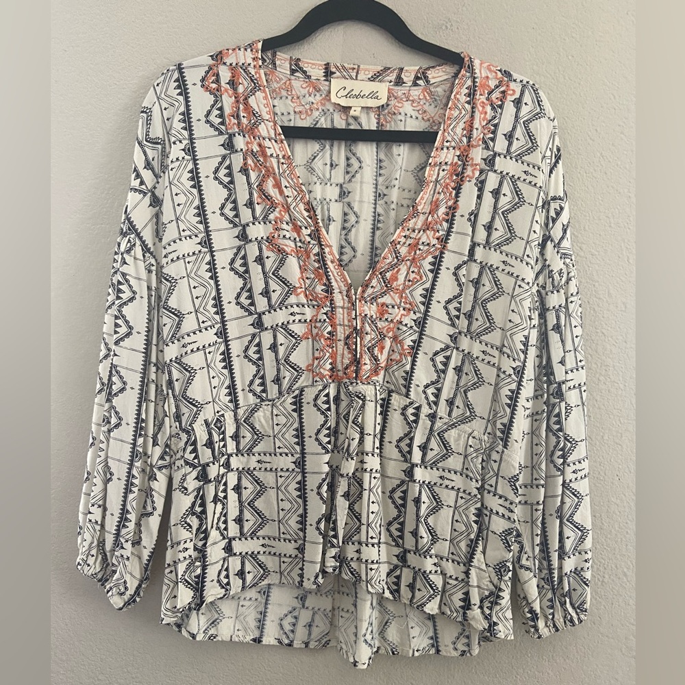 Anthropologie Cleobella Henna Print Top Blouse Size Small